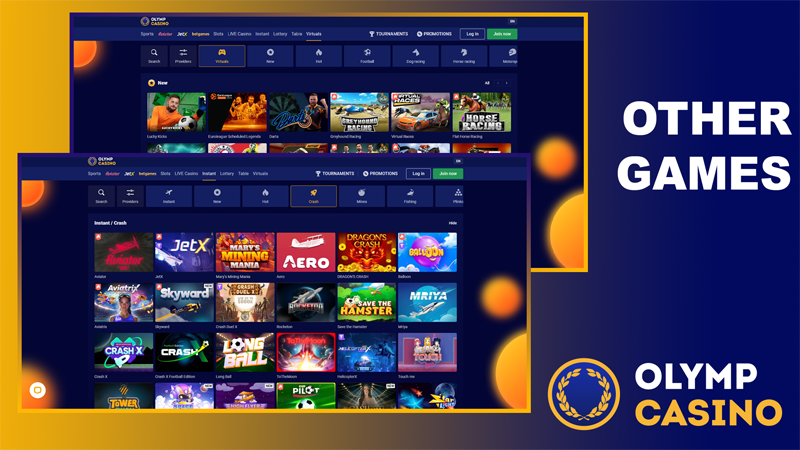 Great selection of games and slots at Olymp Casino